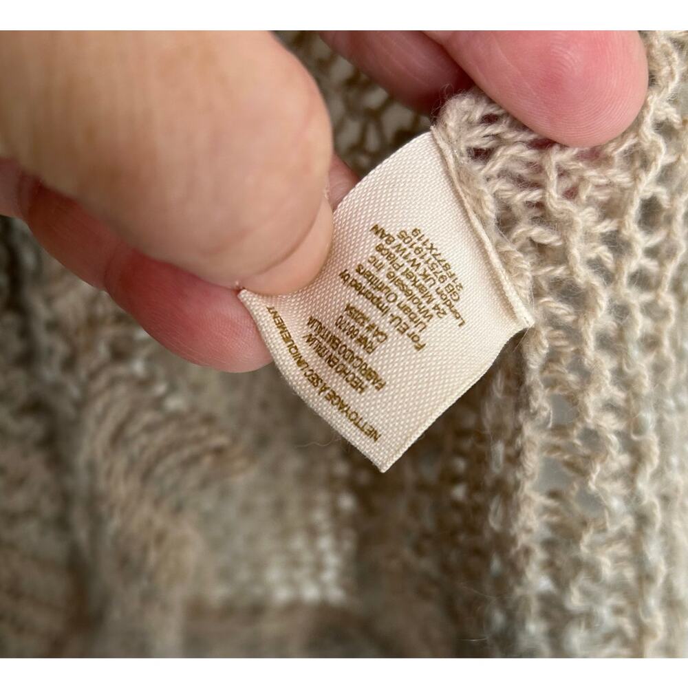 Free People Open-Weave Knit Cardigan in Taupe - Picture 3 of 6